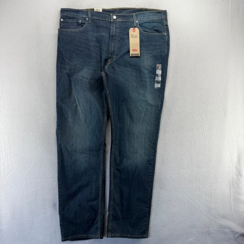 Levi Jeans Men 42x36 Blue 559 Relaxed Straight Big & Tall Stretch Denim Dark NEW